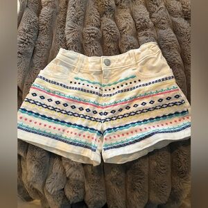 Gymboree girls embroidered white shorts
